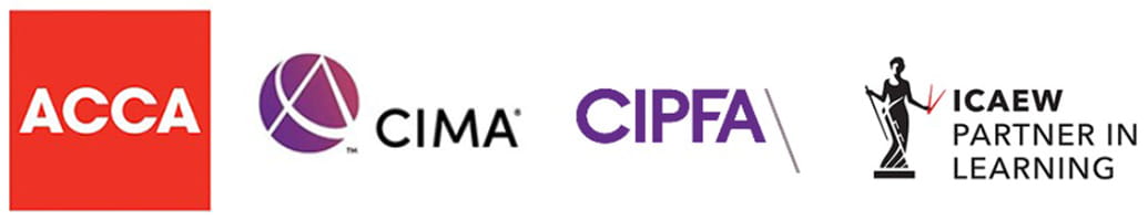 Association of Chartered Certified Accountants, Chartered Institute of Management Accountant, Chartered Institute of Public Finance and Accountancy and Institute of Chartered Accountants in England and Wales logos