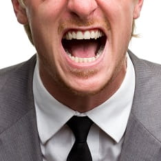 Angry man wearing a suit