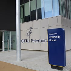 Front of University House at ARU Peterborough