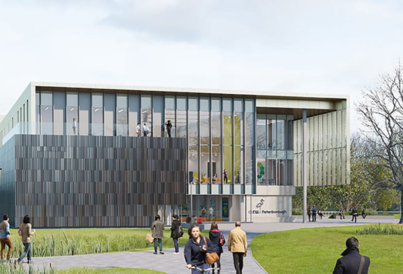 Artist's impression of the new ARU Peterborough campus