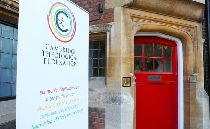 Entrance door at Cambridge Theological Foundation premises