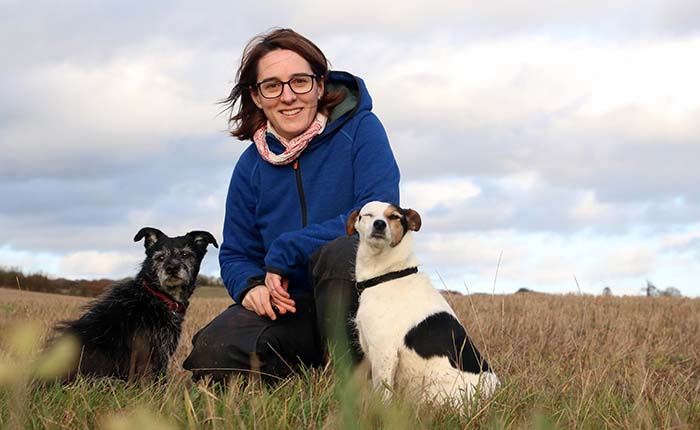 ARU staff member Claudia Wascher with her two dogs
