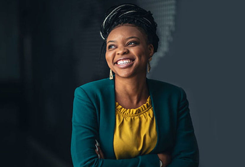 Woman smiling