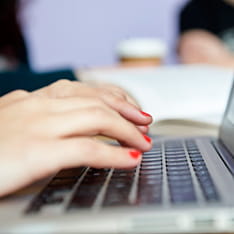 Person using a laptop