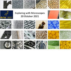 Poster for Exploring with Microscopes event, 20 October 2021