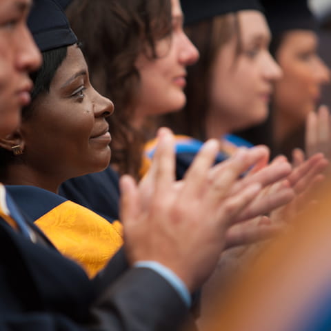 Students at a graduation ceremony