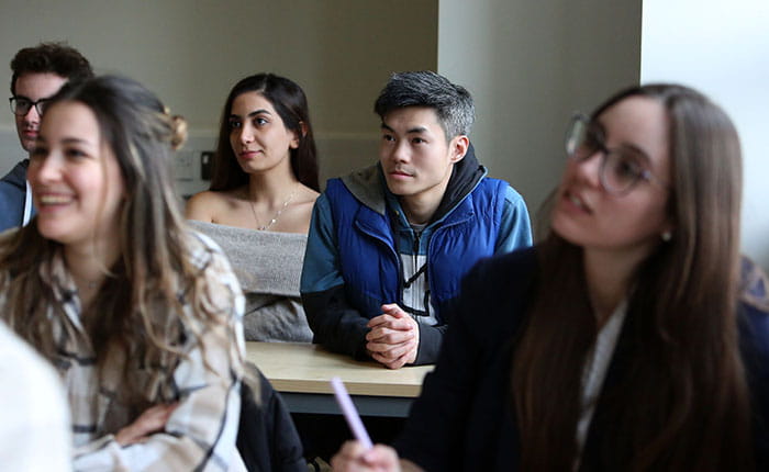 Group of university students in a classroom