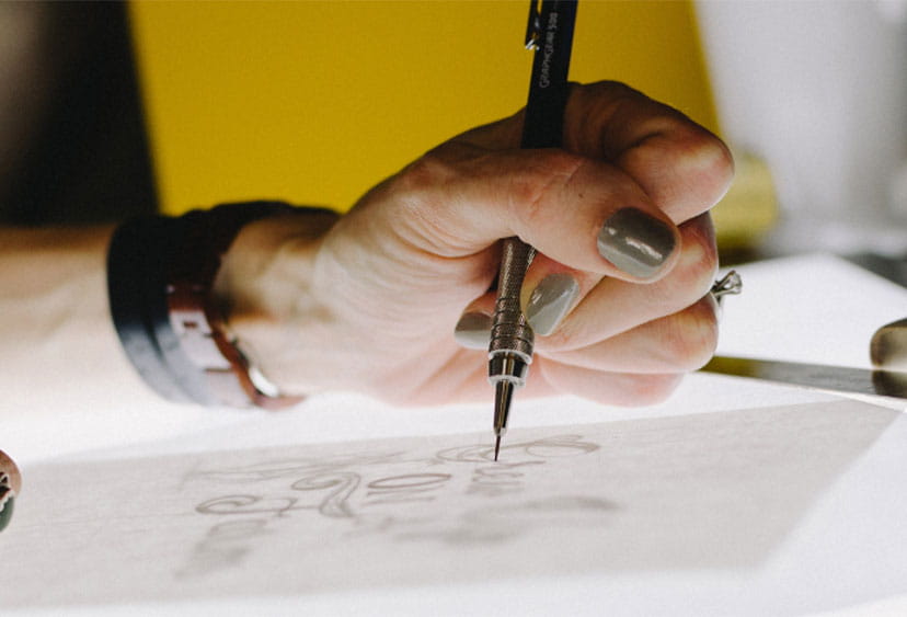 A hand drawing on a transparency