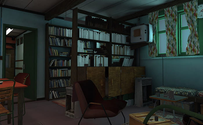 VR reconstruction of the interior of the Stonington Base for the Immersive Antarctica project