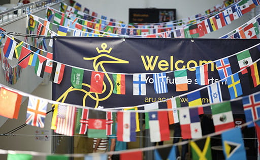 A selection of international flags