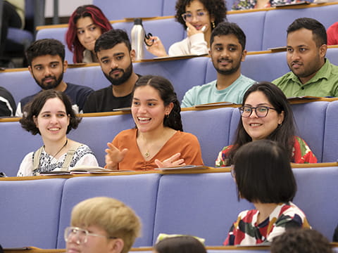 International students in a lecture theatre