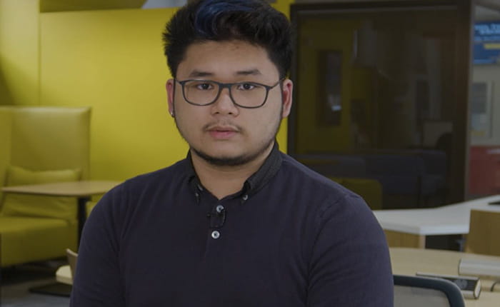 Video still of a Live Briefs Anglia Ruskin University student