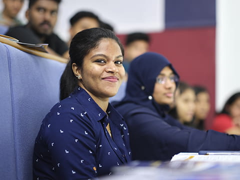 International students in a lecture theatre