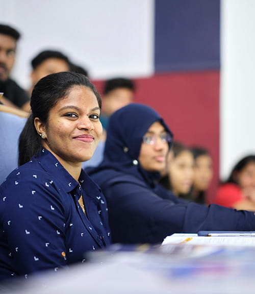 International students in a lecture theatre