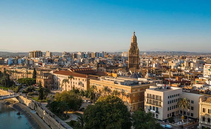 View across the city of Murcia, Spain