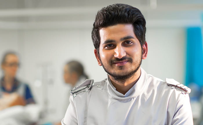 Student nurse on a hospital ward