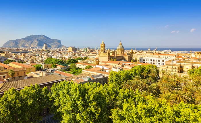 View across the city of Palermo in Sicily