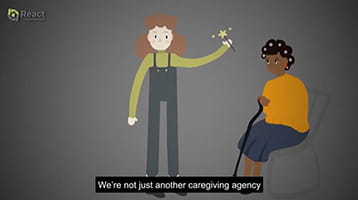 Provide React Homecare for video card illustration