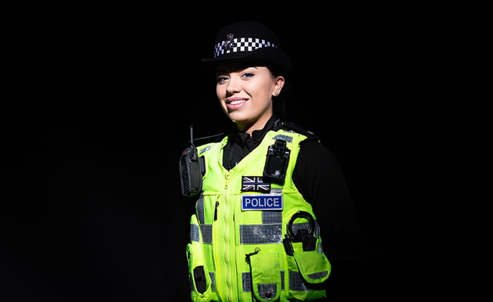 Police officer smiling