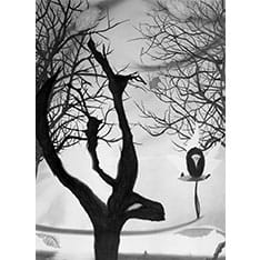 Black and white tree design