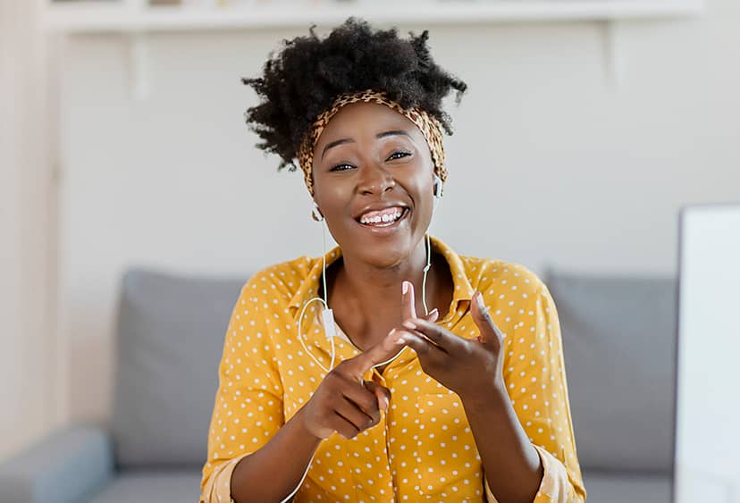 A smiling woman
