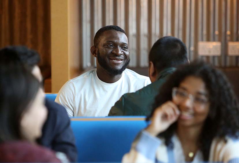 Students in the Students' Union cafe on Anglia Ruskin University's Chelmsford campus