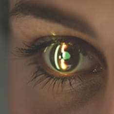 Close-up photo of an eye and eyebrow