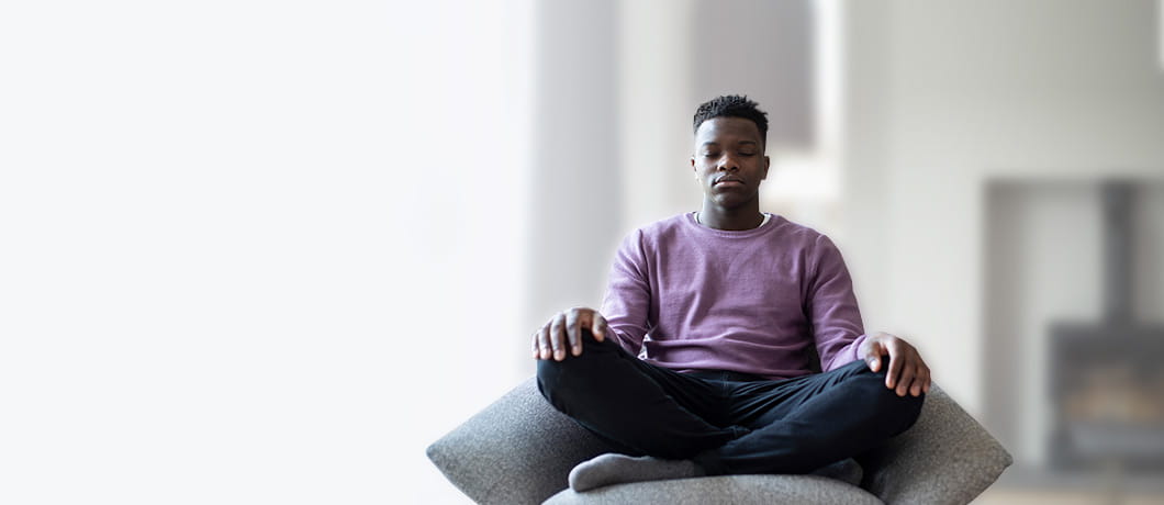 Photo of a student meditating